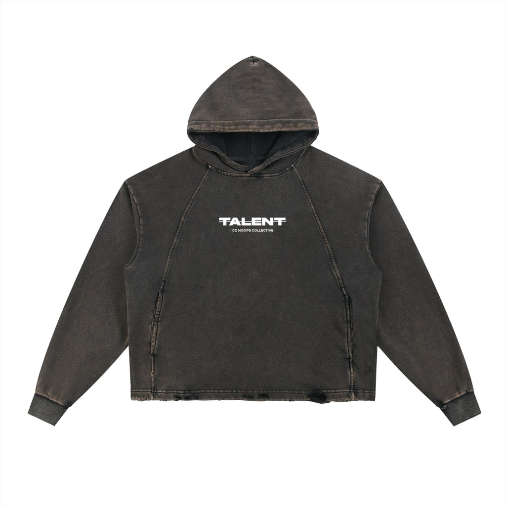 NO TALENT HOODIE - VINTAGE BLACK