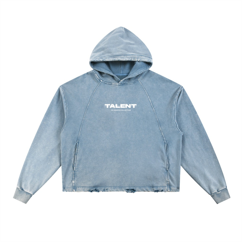 NO TALENT HOODIE - ICE BLUE